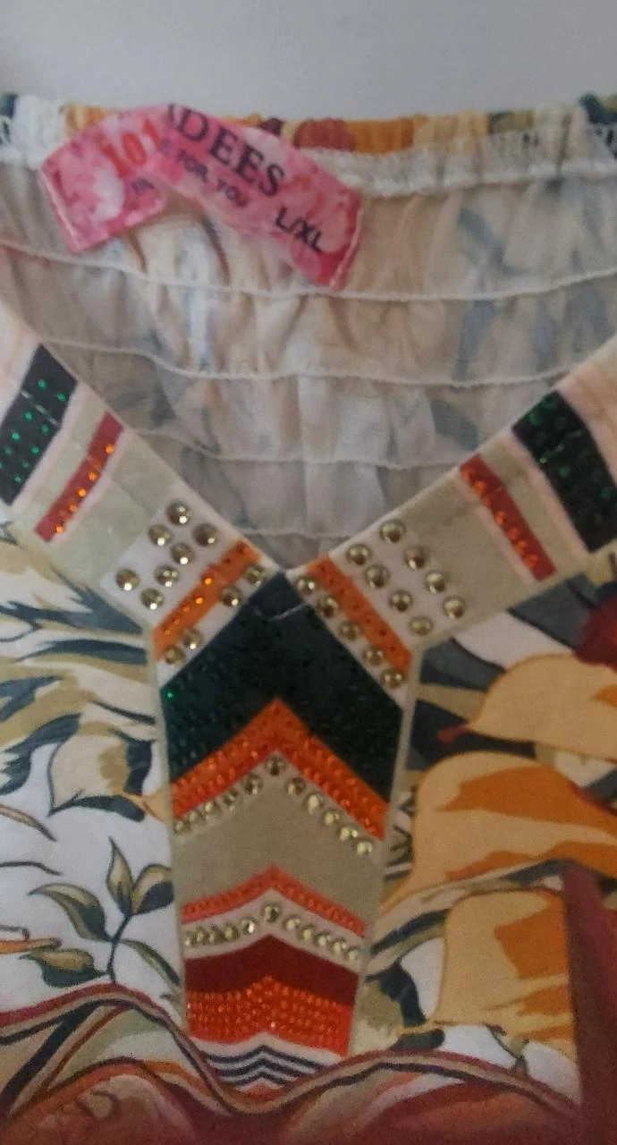 Vestido veraniego con estampado floral y lentejuelas, talla L/XL – photo 2